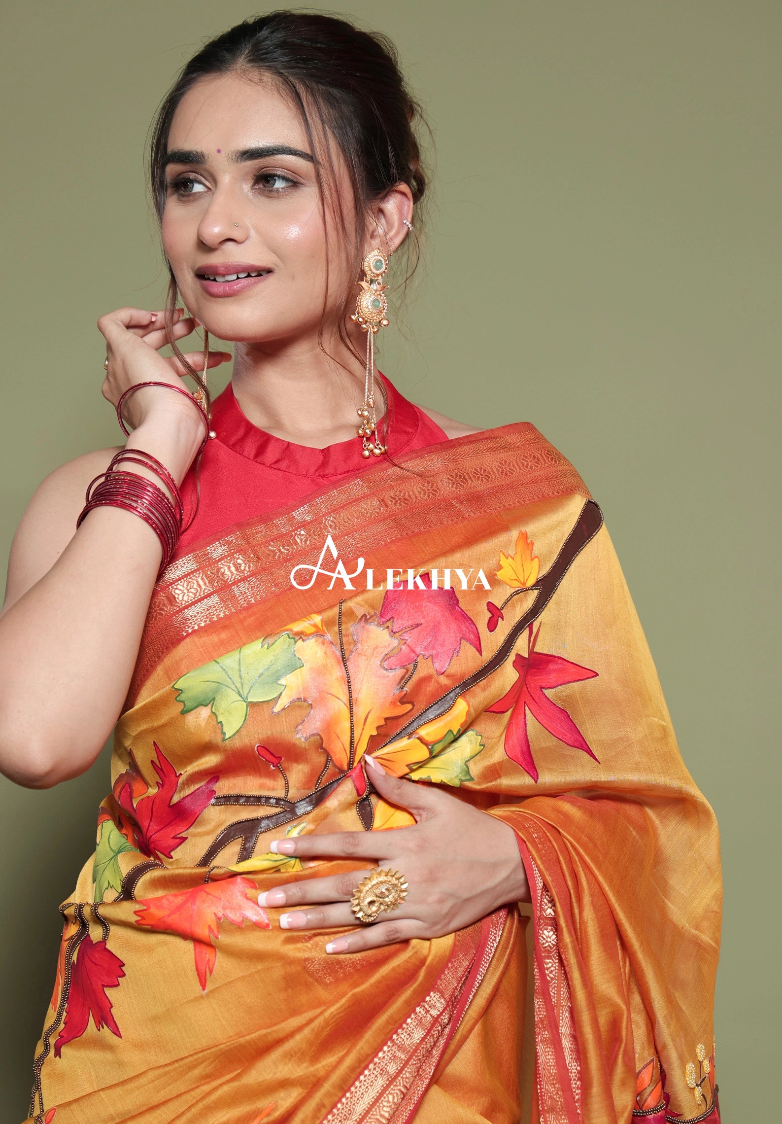 Eternal Autumn - Maheshwari Woven Grace