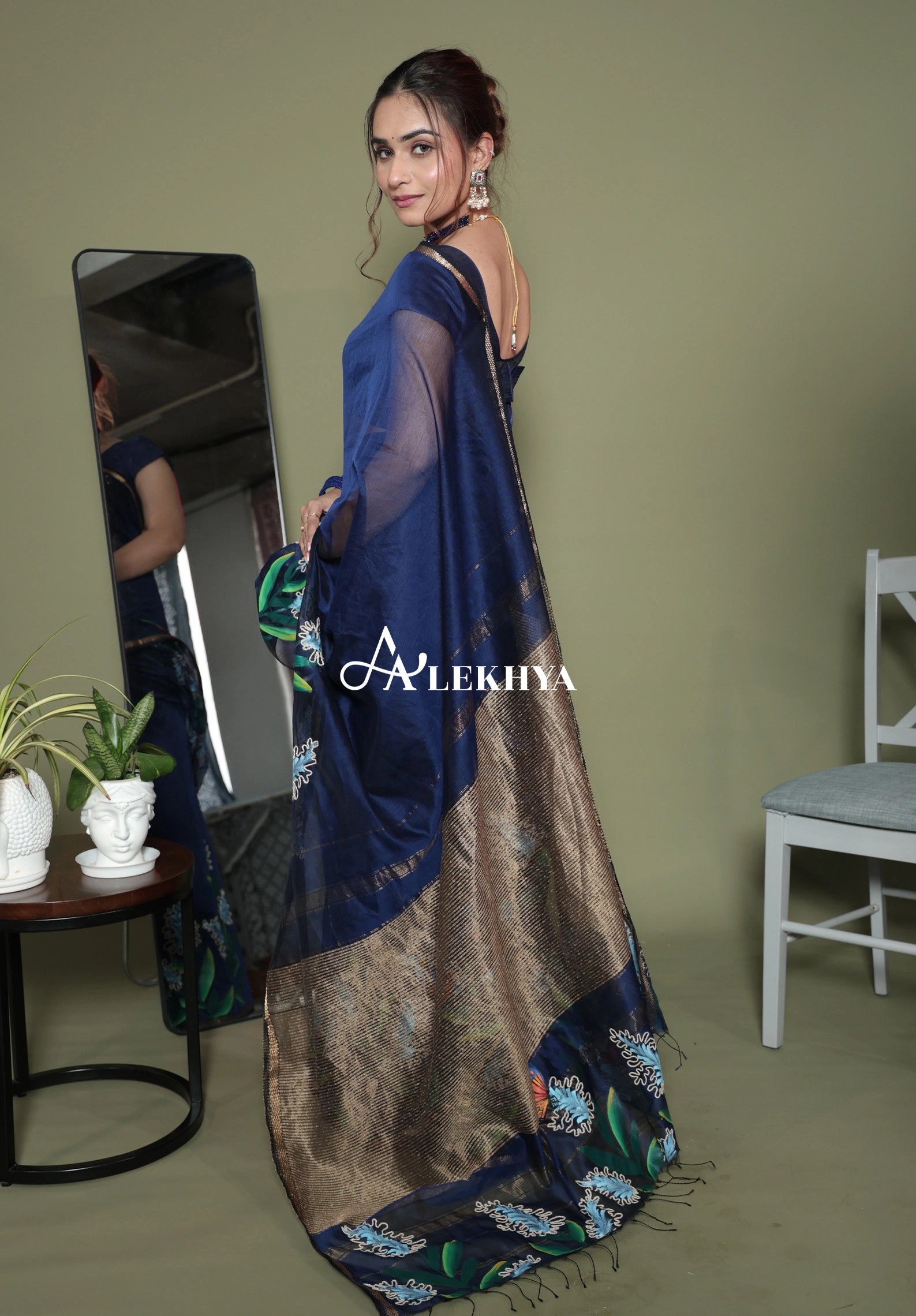 Botanical Threadwork - Maheshwari Woven Grace