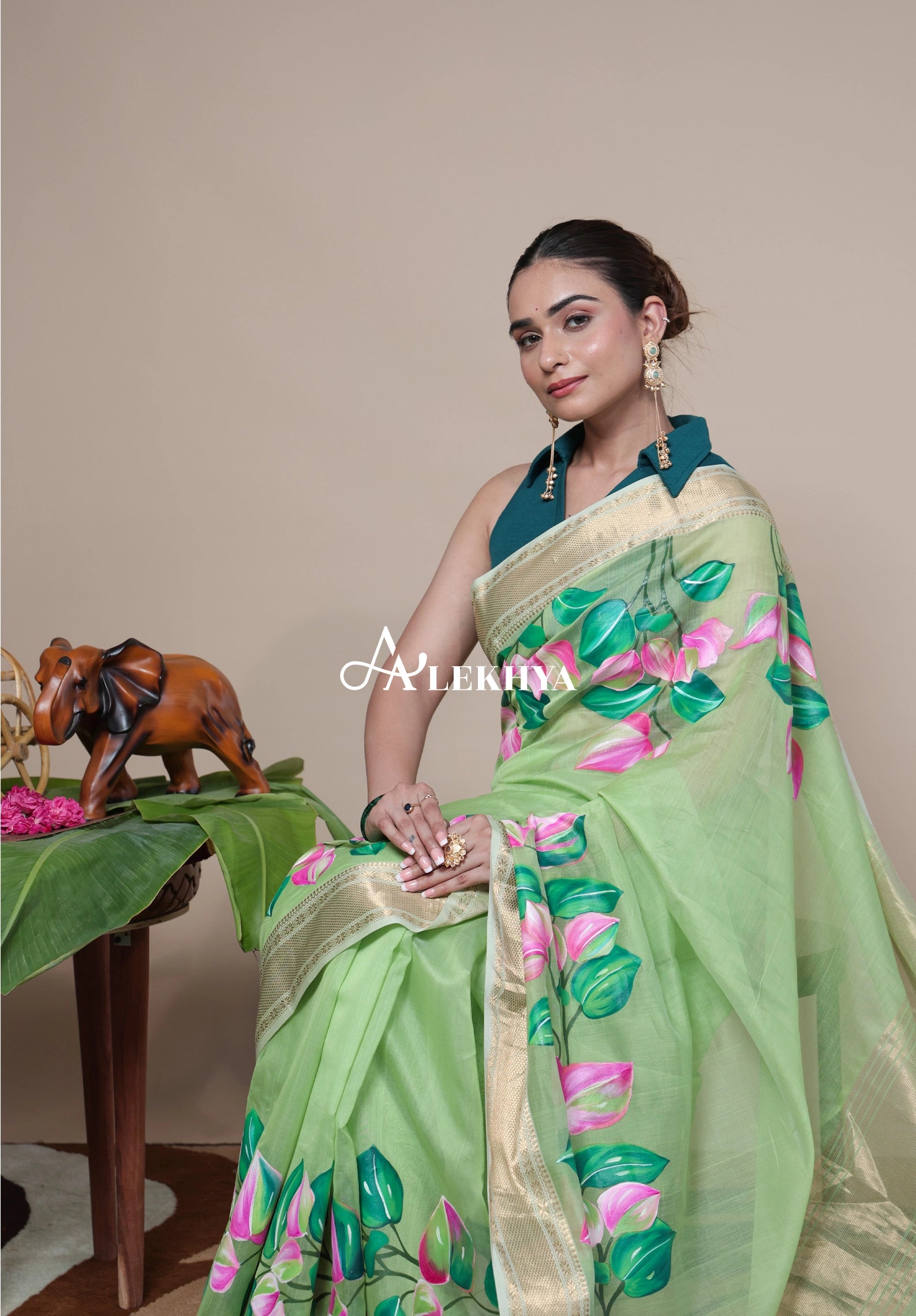 Colourful Garden Grace – Maheshwari Handloom Saree