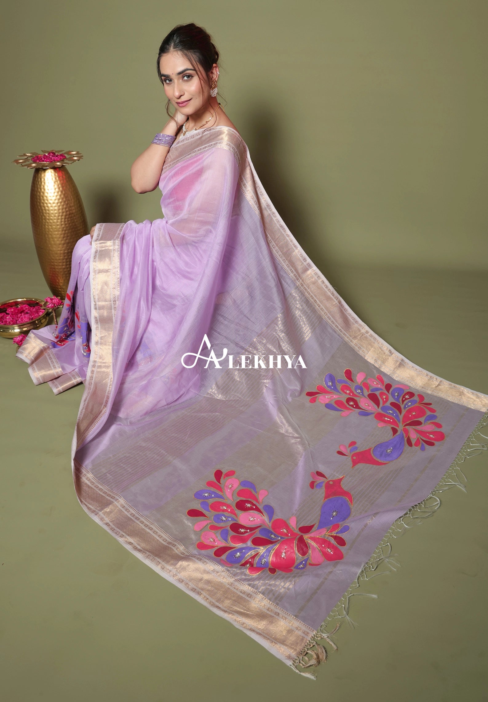 Noor-e-Mayur - Maheshwari Handloom Saree