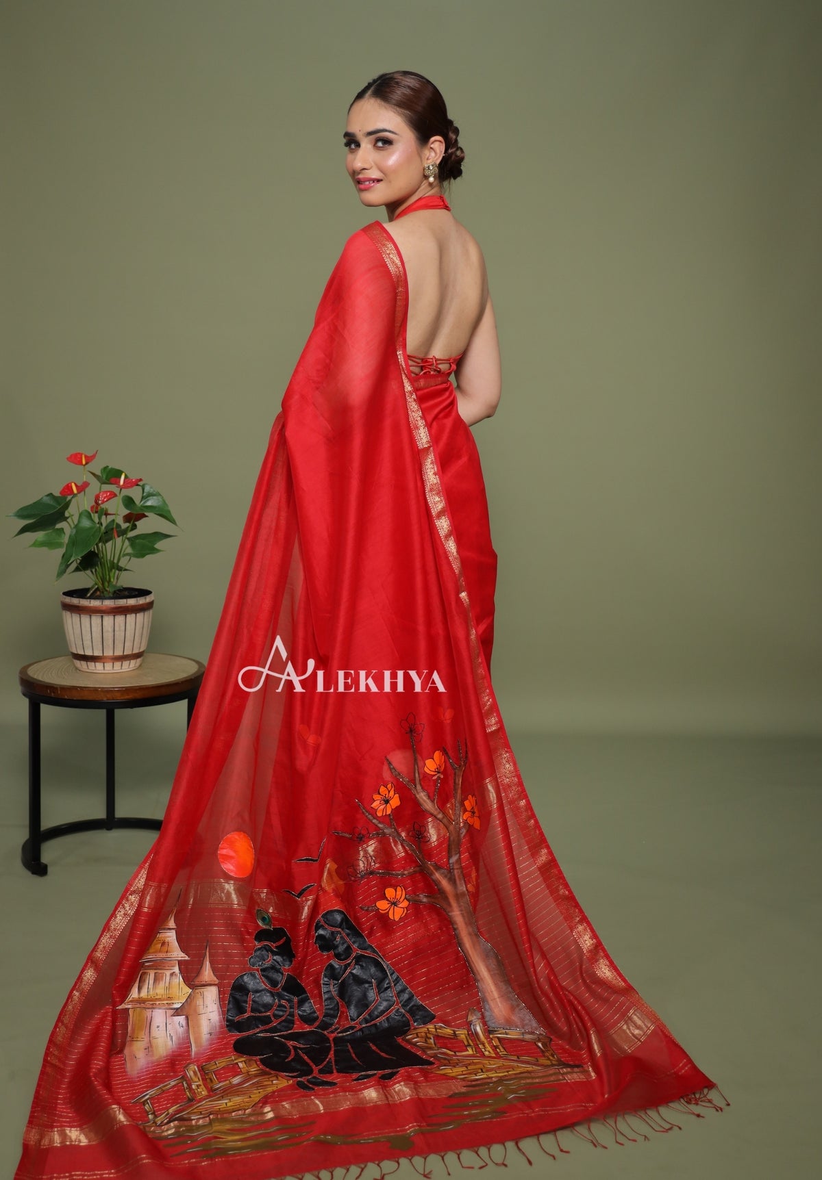 Radha Krishna Ghat – Maheshwari Handloom Saree