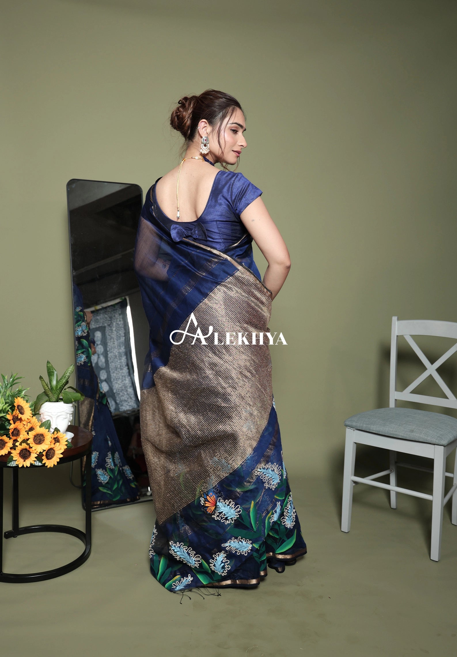 Botanical Threadwork - Maheshwari Woven Grace