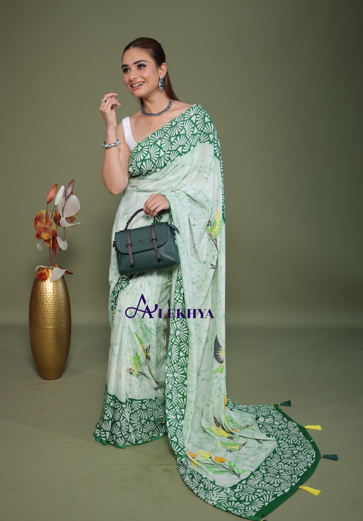Verdant Flight – Batik Signature – Handcrafted Muslin Silk