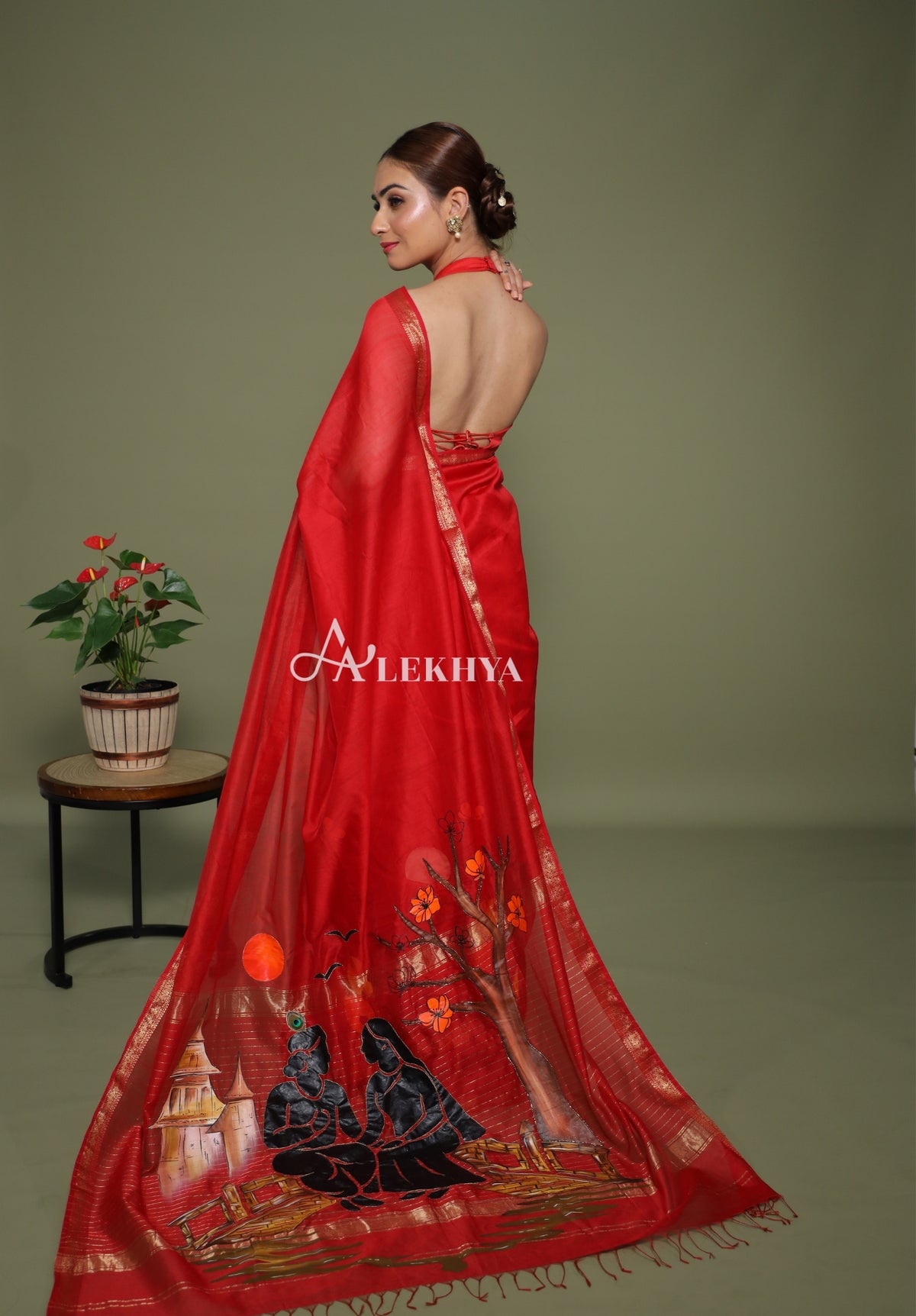 Radha Krishna Ghat – Maheshwari Handloom Saree