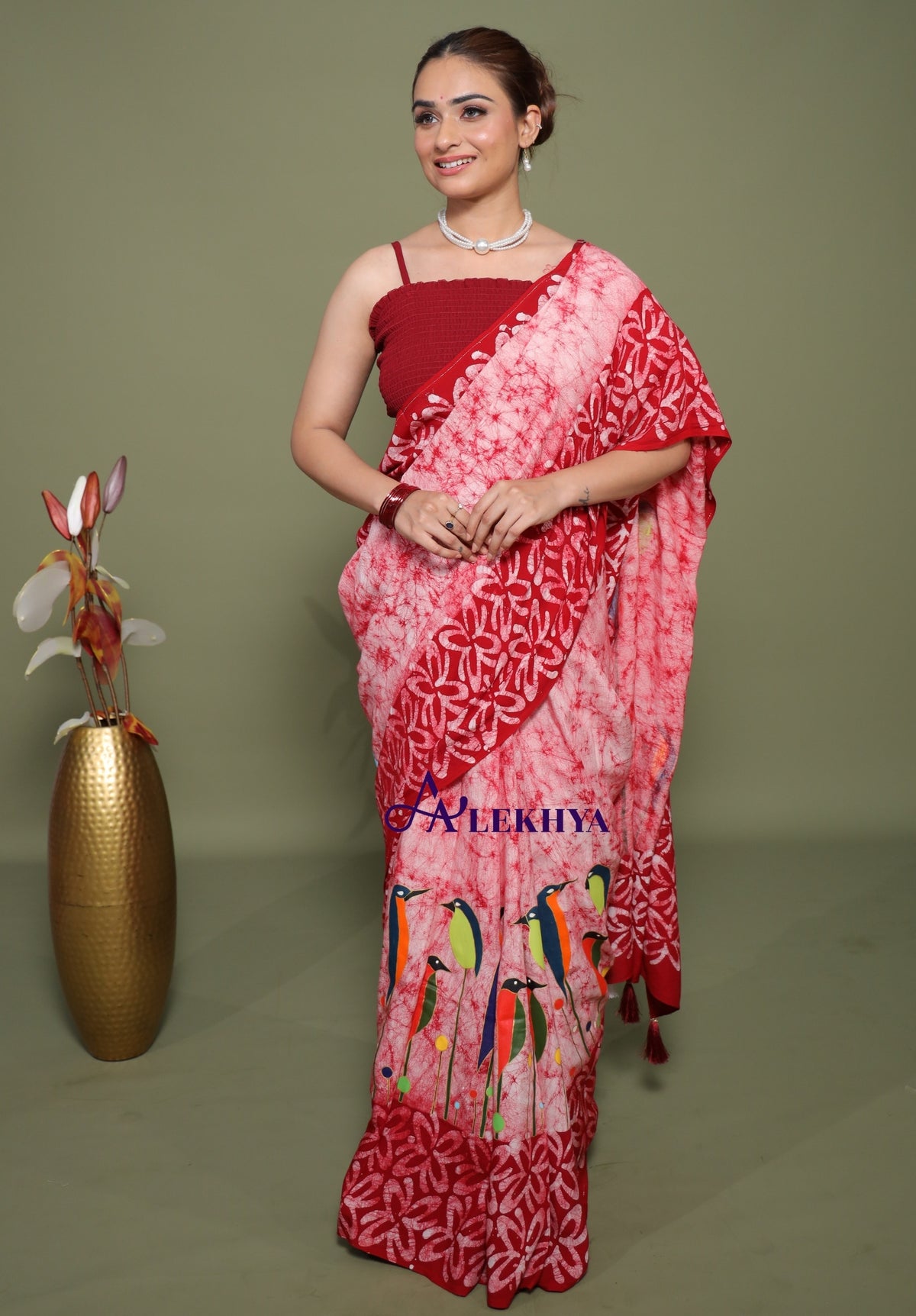 Avian Symphony – Artisanal Batik - Handcrafted Muslin Silk