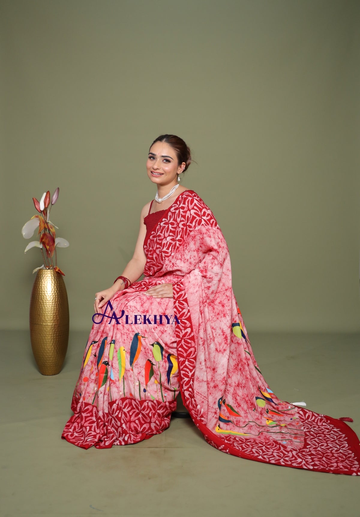 Avian Symphony – Artisanal Batik - Handcrafted Muslin Silk