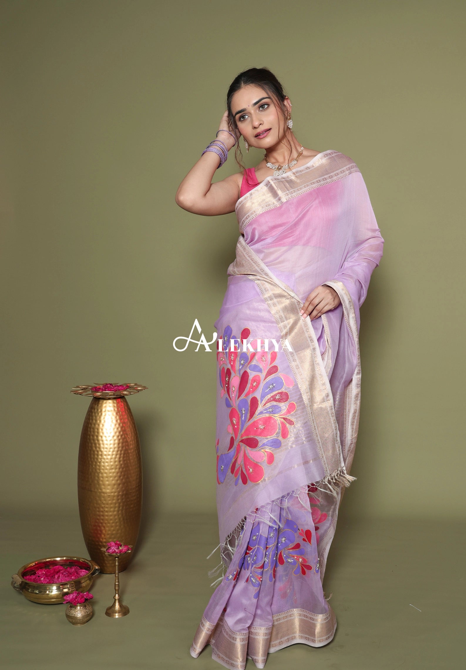 Noor-e-Mayur - Maheshwari Handloom Saree