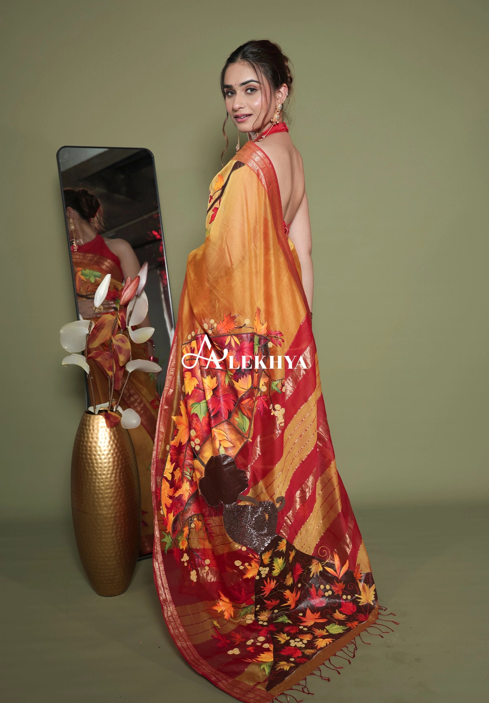 Eternal Autumn - Maheshwari Woven Grace