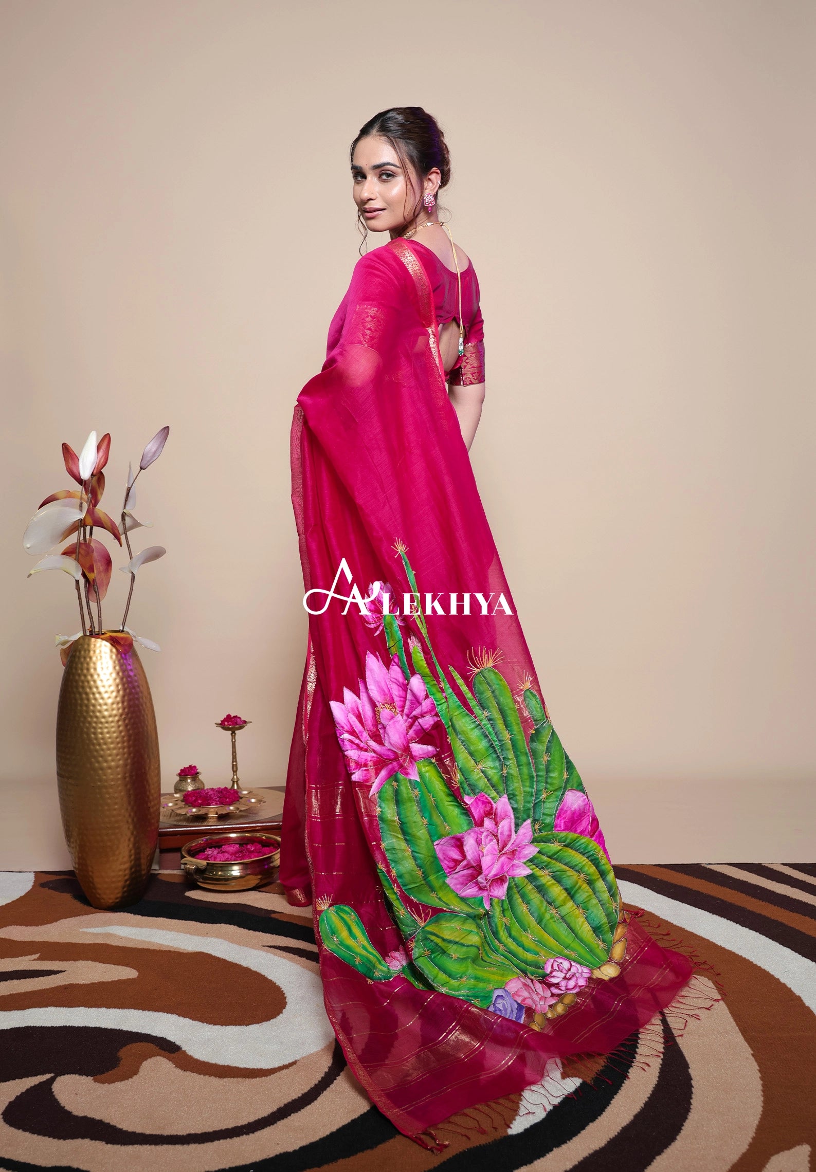 Desert Bloom-Maheshwari Handloom Saree
