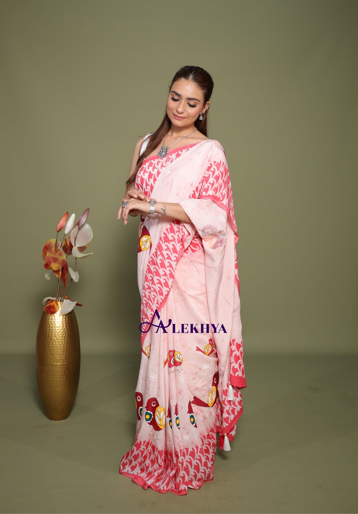 Playful Birds – Artisanal Batik - Handcrafted Muslin Silk