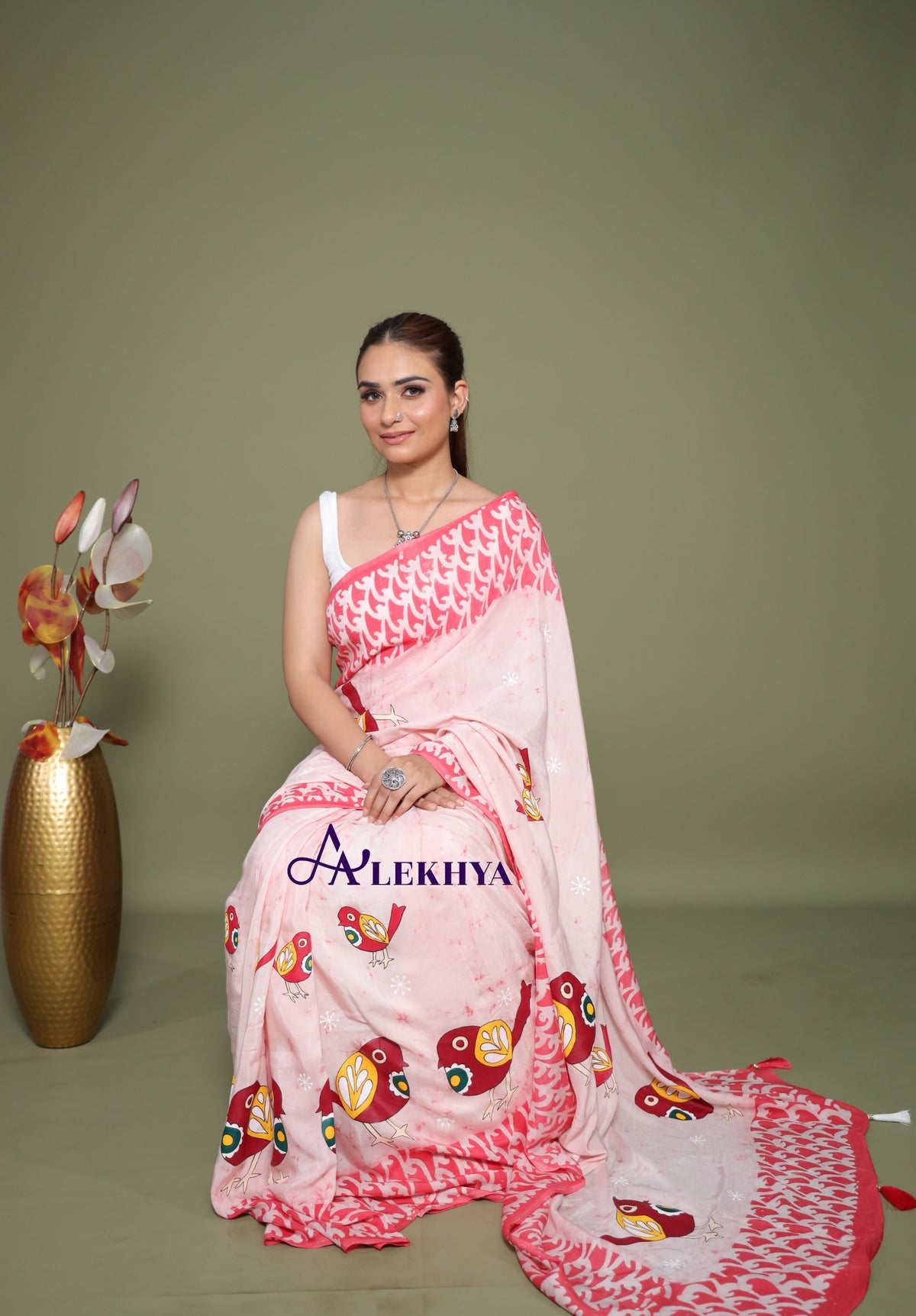 Playful Birds – Artisanal Batik - Handcrafted Muslin Silk