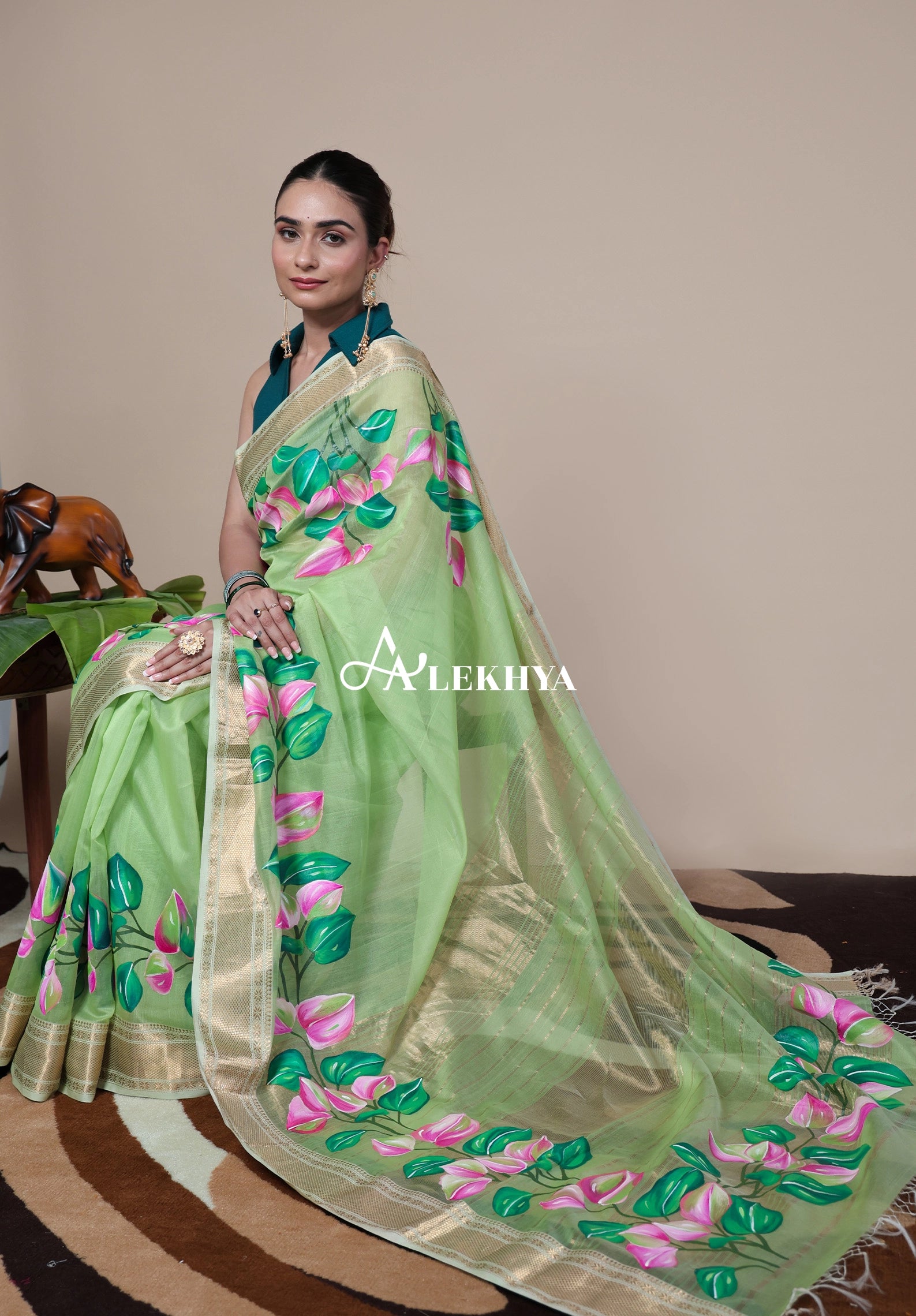 Colourful Garden Grace – Maheshwari Handloom Saree