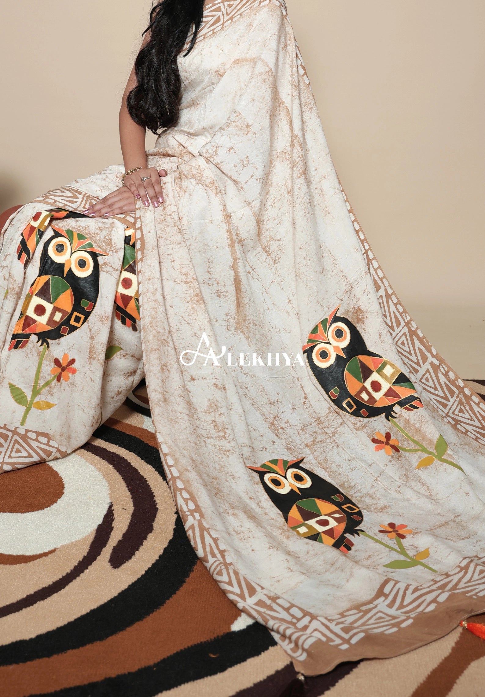 Cream batik  Signature — Handcrafted Muslin Silk