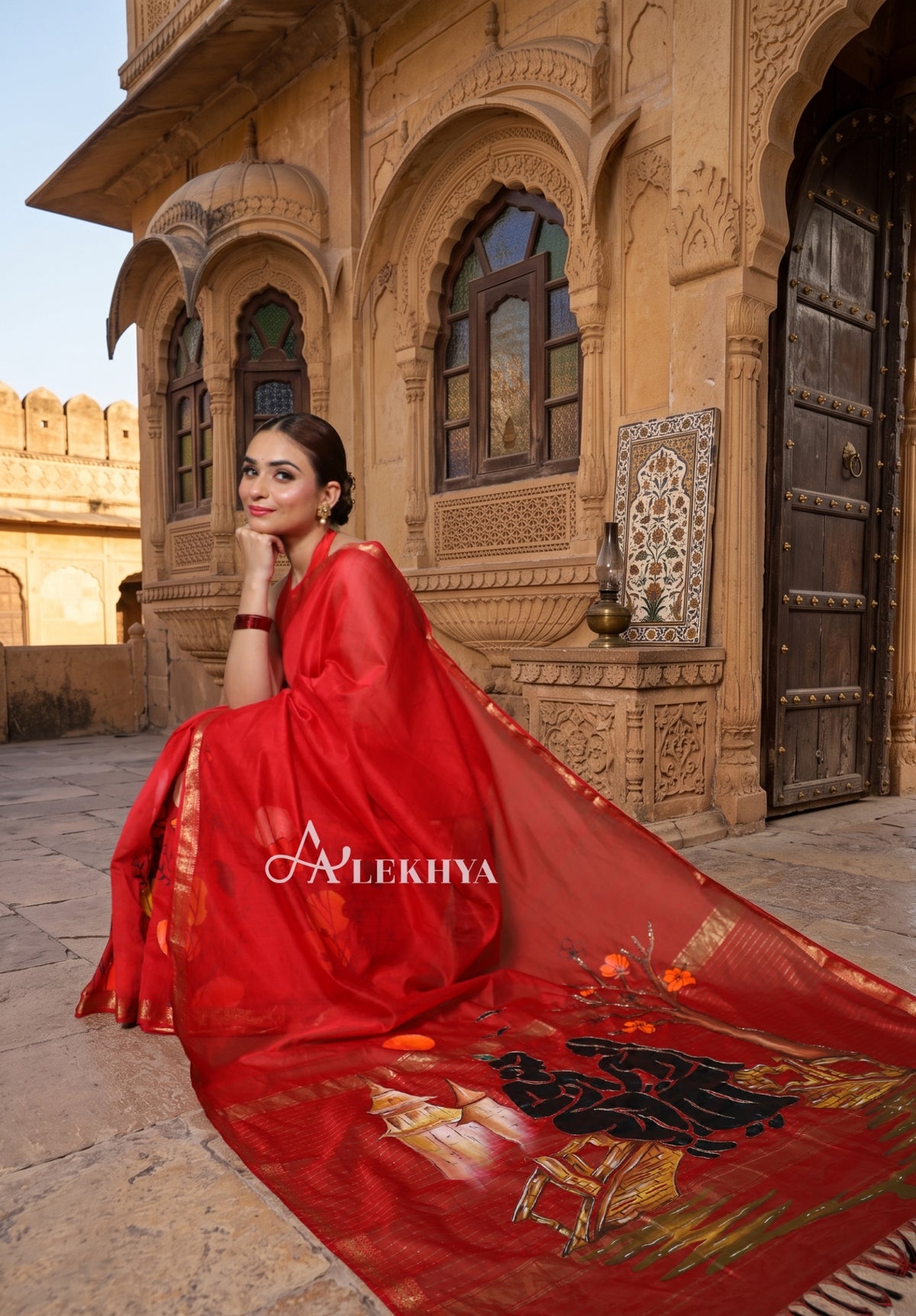 Radha Krishna Ghat – Maheshwari Handloom Saree