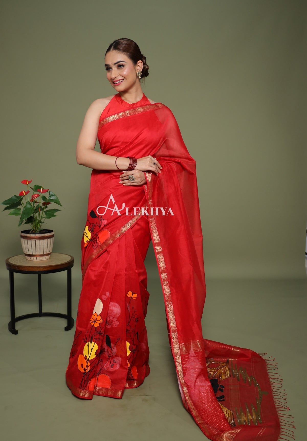 Radha Krishna Ghat – Maheshwari Handloom Saree