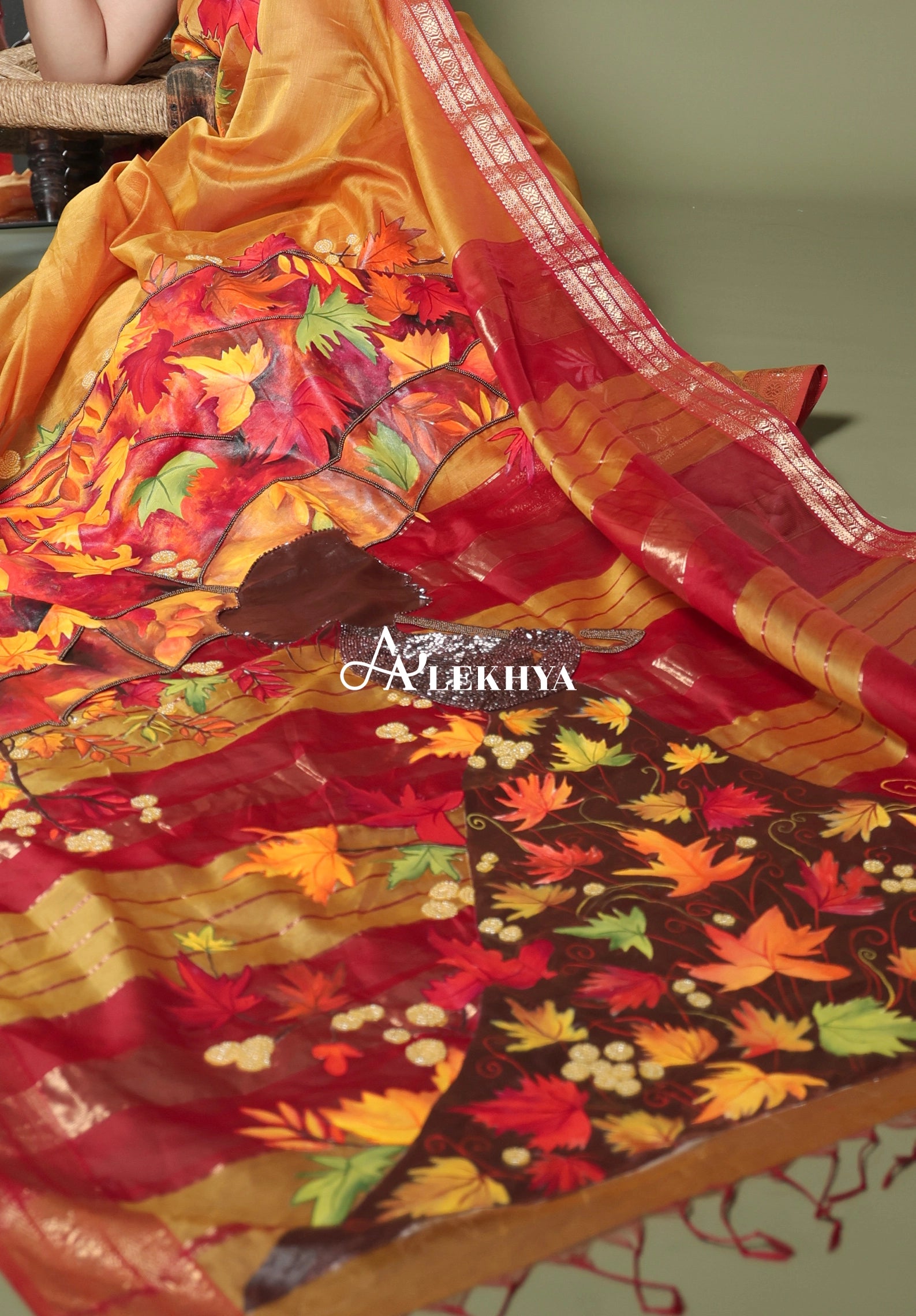 Eternal Autumn - Maheshwari Woven Grace