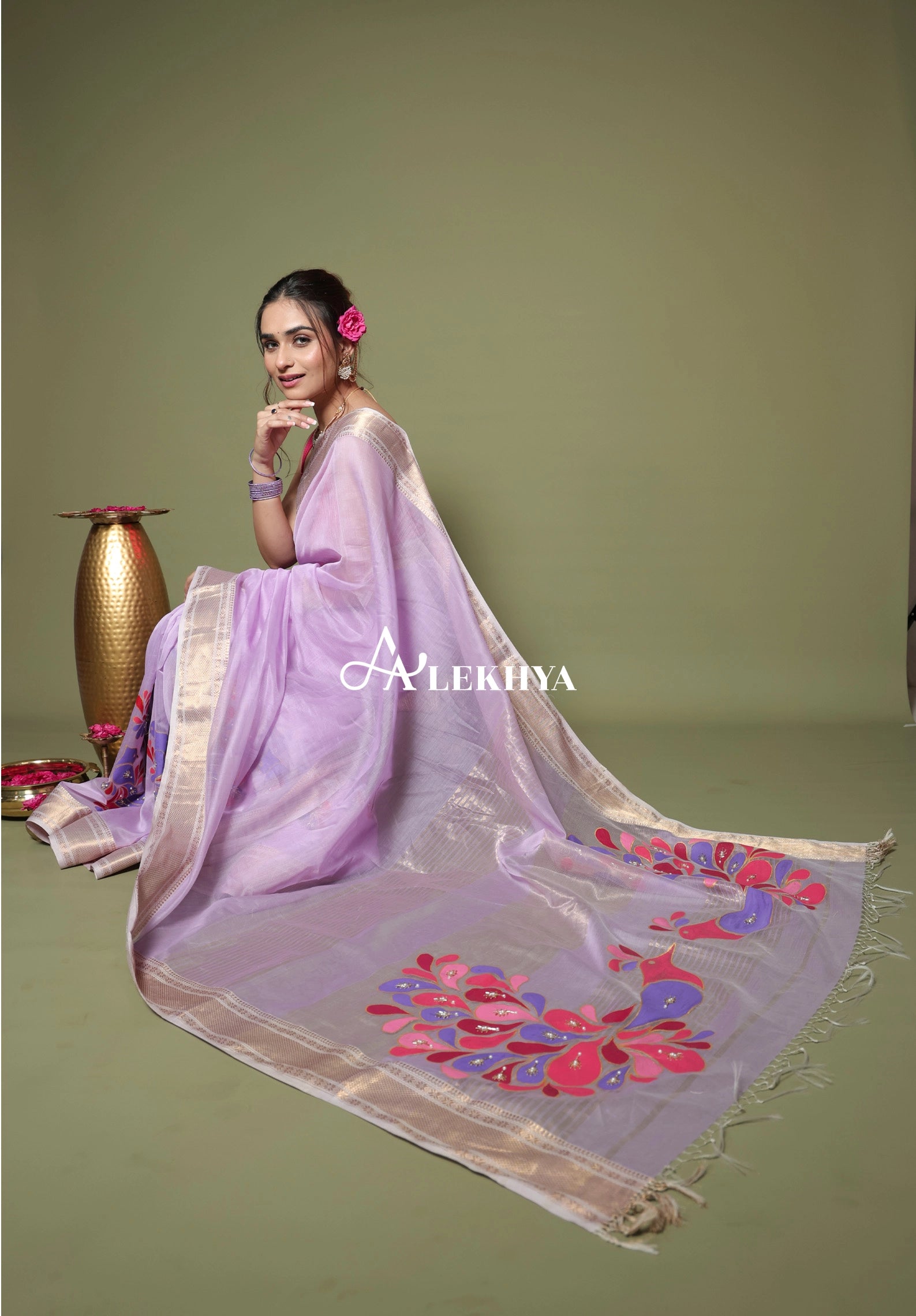 Noor-e-Mayur - Maheshwari Handloom Saree