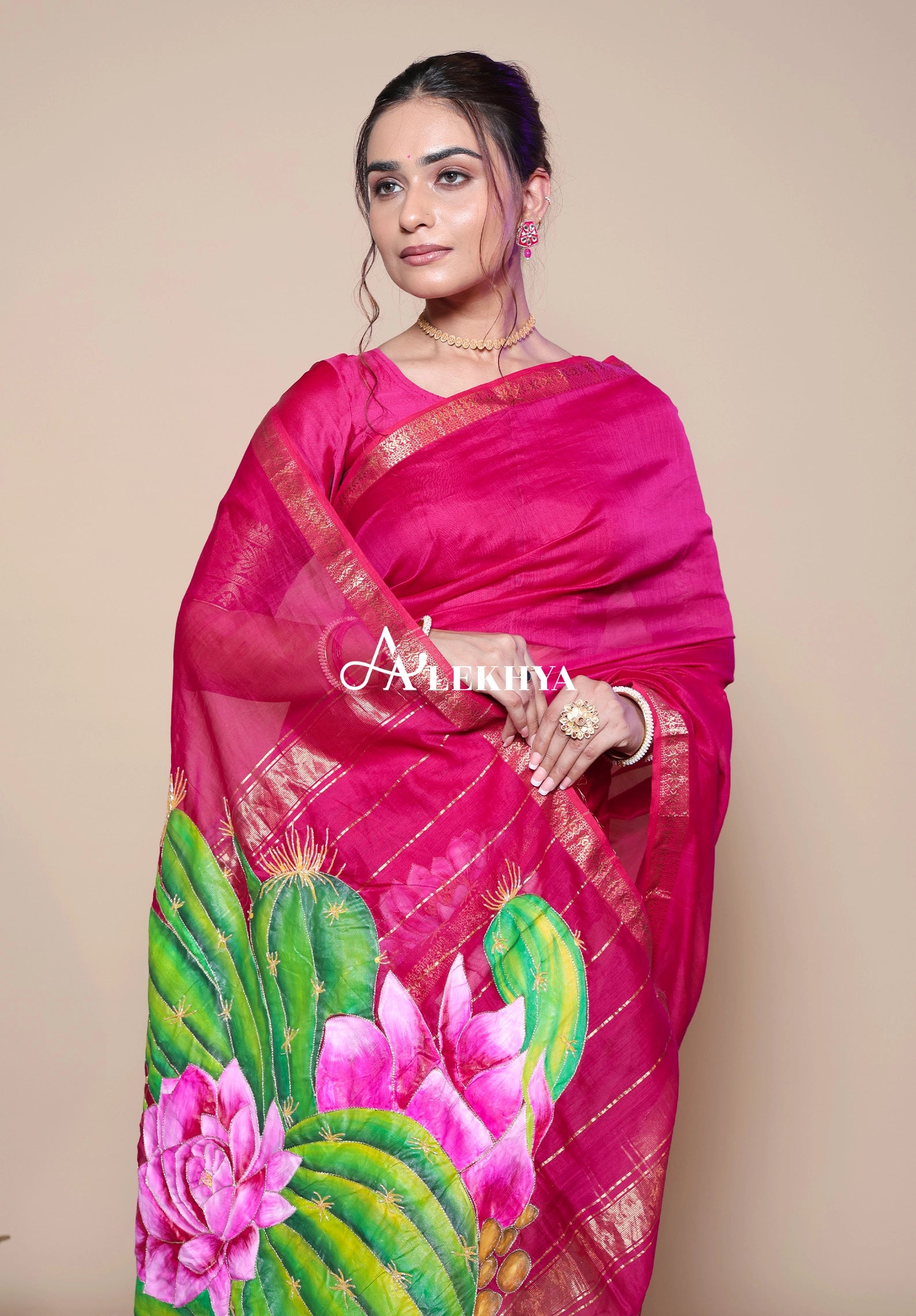 Desert Bloom-Maheshwari Handloom Saree