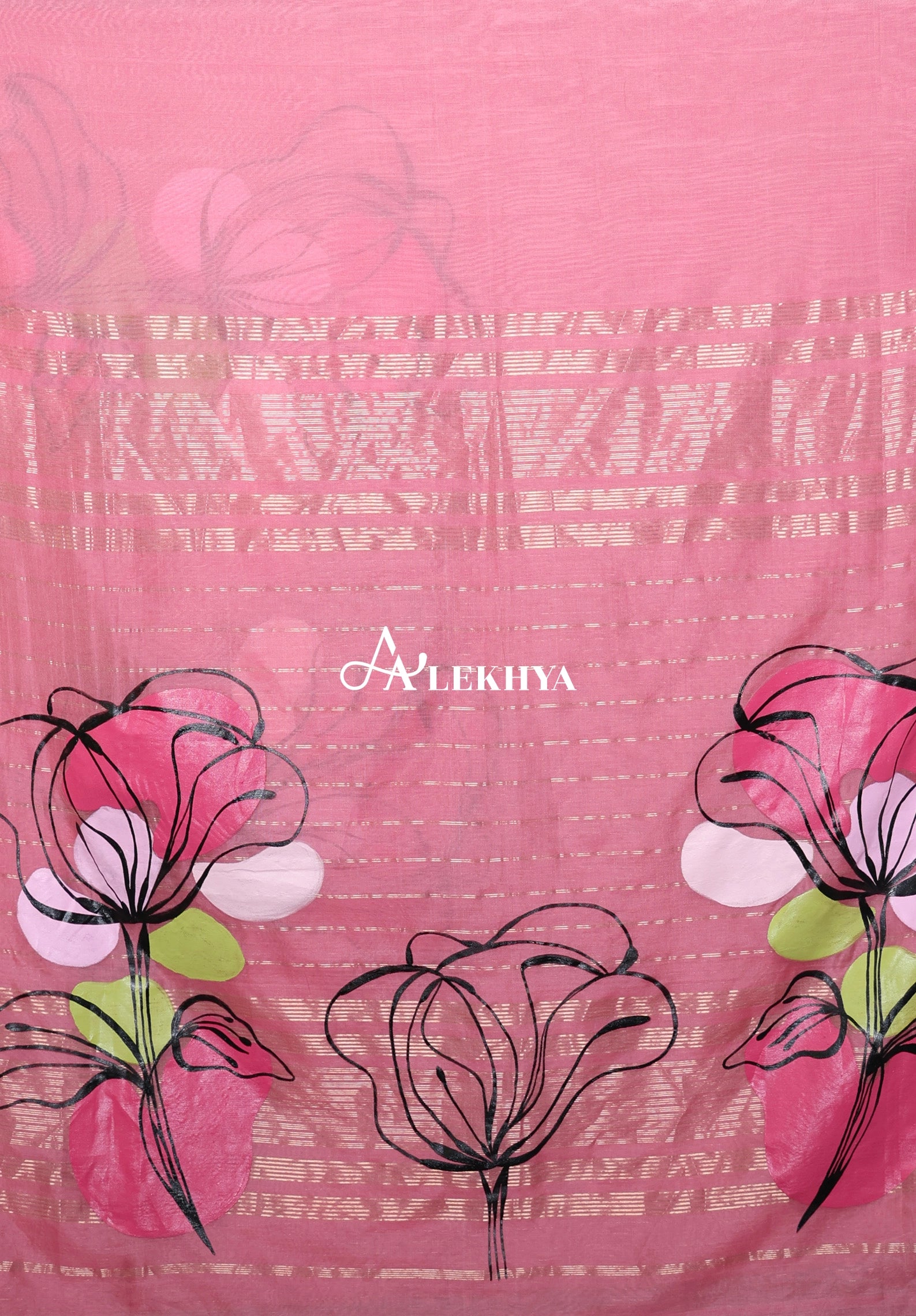 Abstract Bloom-Maheshwari handloom Saree