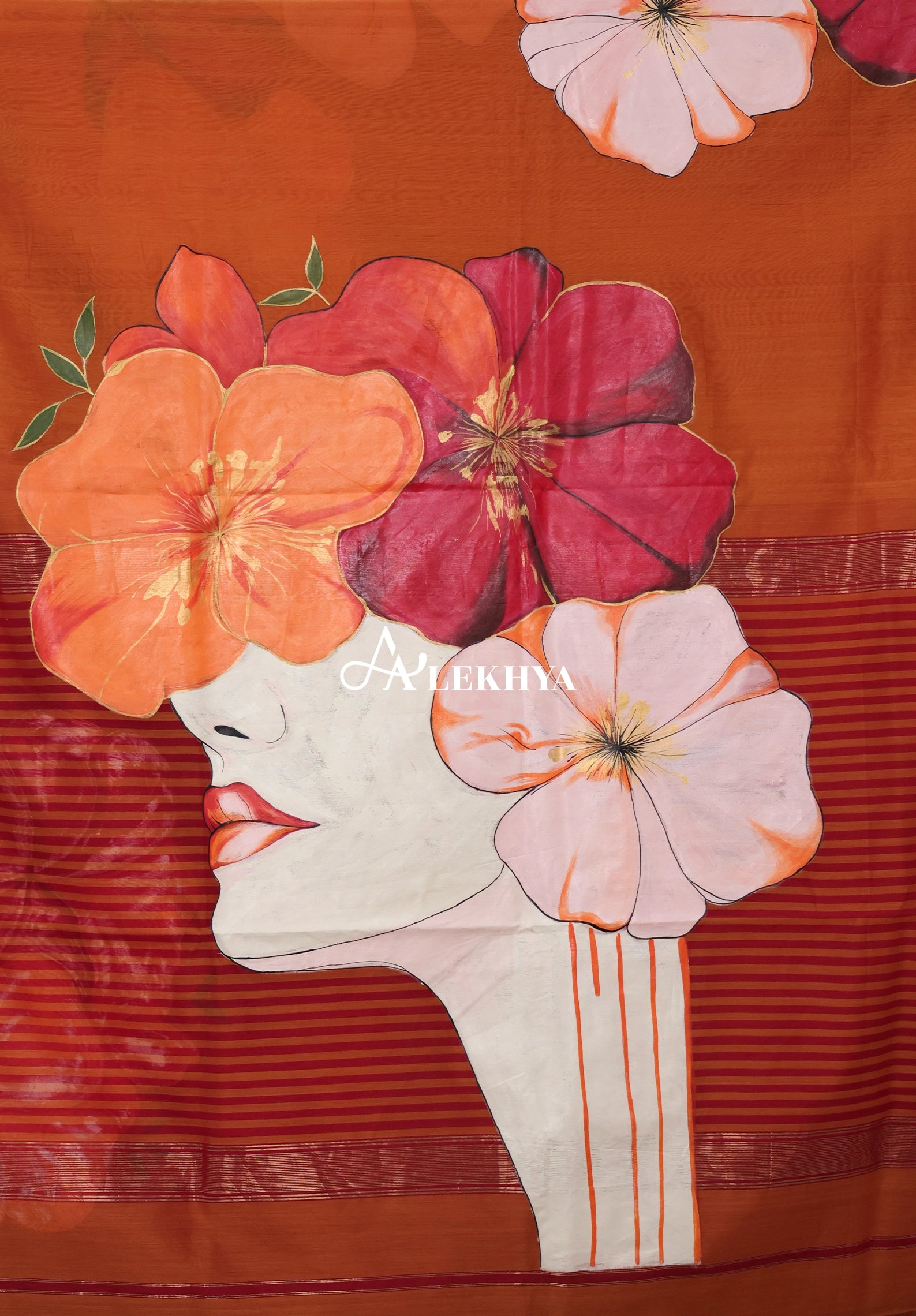 Floral Crown Beauty - Maheshwari Handloom Saree