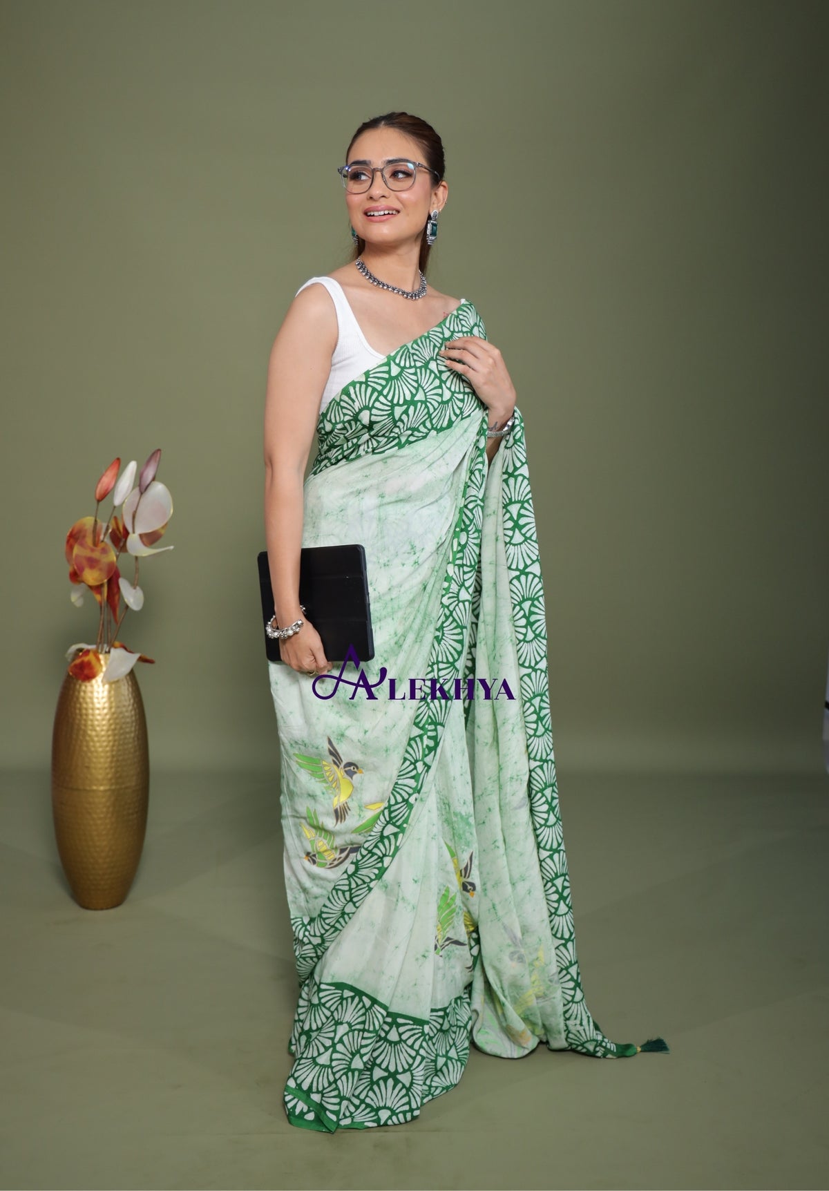 Verdant Flight – Batik Signature – Handcrafted Muslin Silk