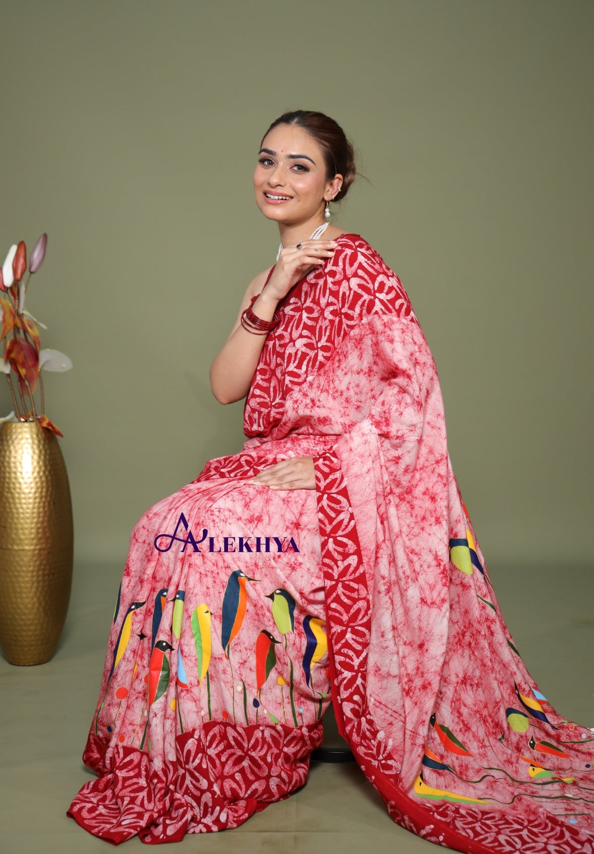 Avian Symphony – Artisanal Batik - Handcrafted Muslin Silk
