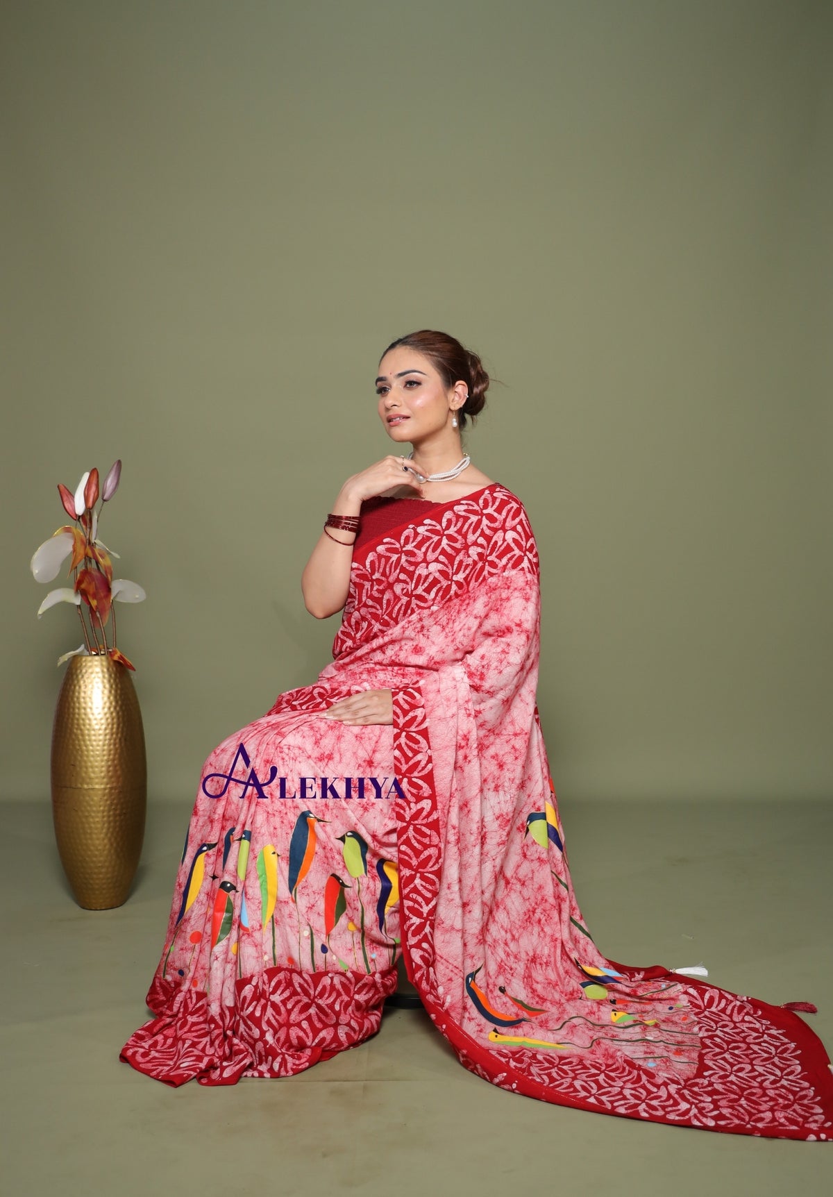 Avian Symphony – Artisanal Batik - Handcrafted Muslin Silk